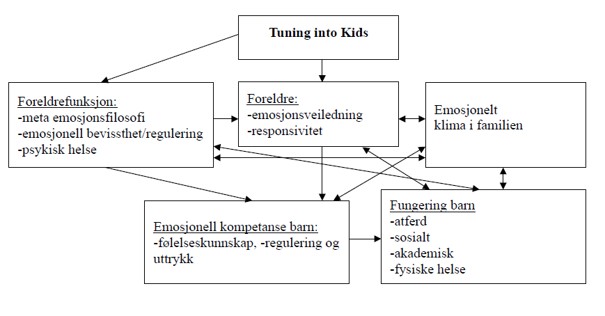 Figur 1 Skjematisk fremstilling av innvirkninger på foreldrefunksjon, foreldreskap og barns fungering