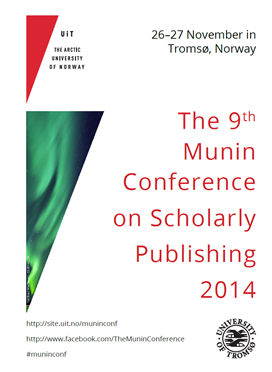 					View No. 1 (2014): The 9th Munin Conference on Scholarly Publishing 2014
				