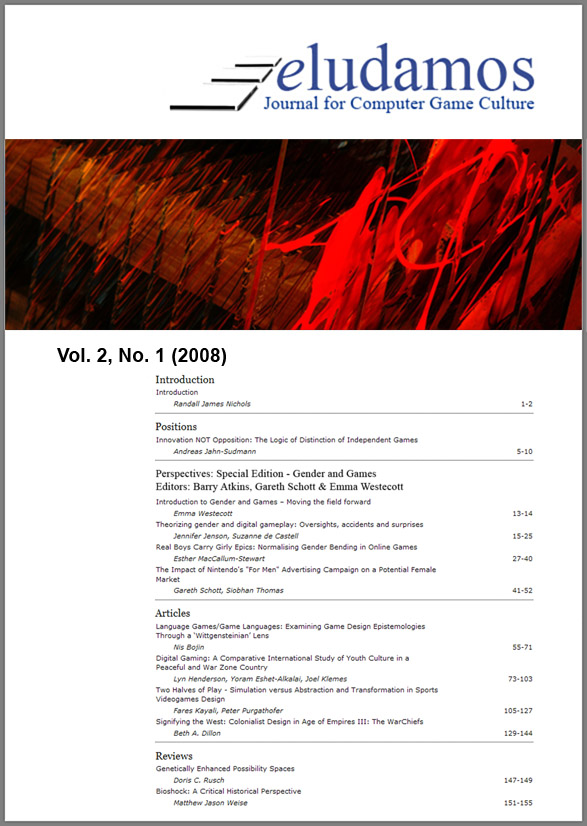 Cover of Eludamos, Vol. 2, No. 1 (2008)
