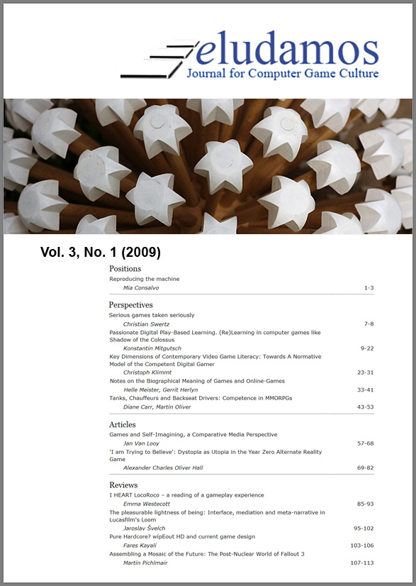 Cover of Eludamos, Vol. 3, No. 1 (2009)