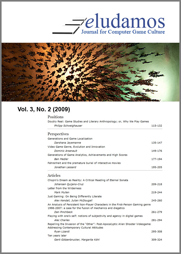 Cover of Eludamos, Vol. 3, No. 2 (2009)
